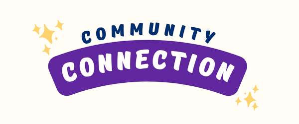 Graphic banner with text reading Community Connection